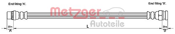 Flessibile del freno - 4110228 METZGER