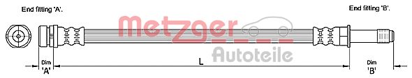 Brake Hose - 4110231 METZGER