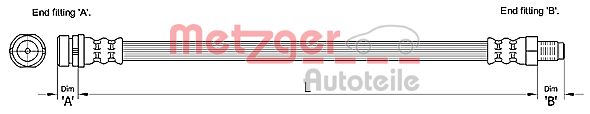 Brake Hose - 4110238 METZGER