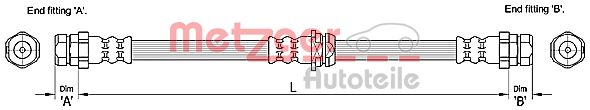 Brake Hose - 4110248 METZGER