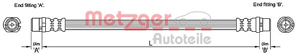Brake Hose - 4110251 METZGER