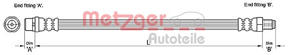 Brake Hose - 4110255 METZGER