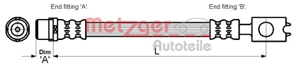 Flessibile del freno - 4110262 METZGER
