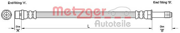 Flessibile del freno - 4110278 METZGER