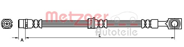 Brake Hose - 4110314 METZGER
