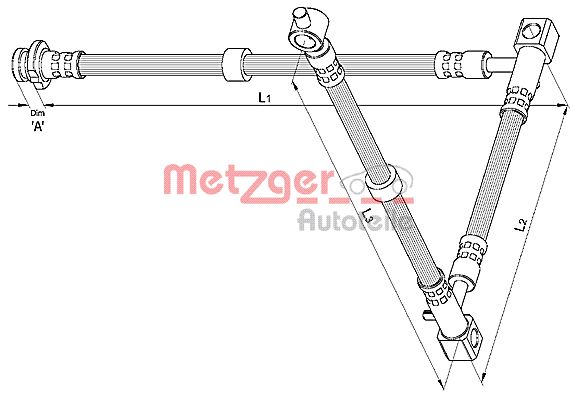 Brake Hose - 4110394 METZGER