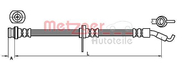 Flessibile del freno - 4110468 METZGER