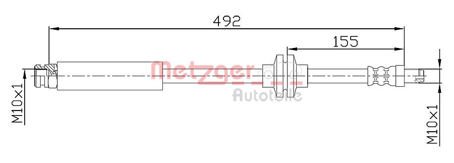 Brake Hose - 4110476 METZGER