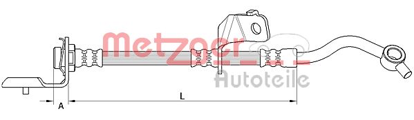 Flessibile del freno - 4110820 METZGER