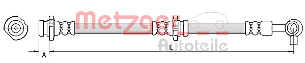 Flessibile del freno - 4110848 METZGER