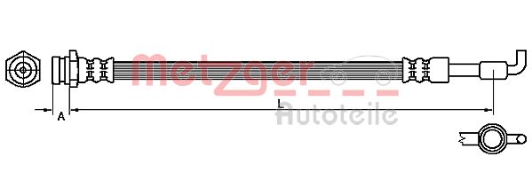 Brake Hose - 4110880 METZGER