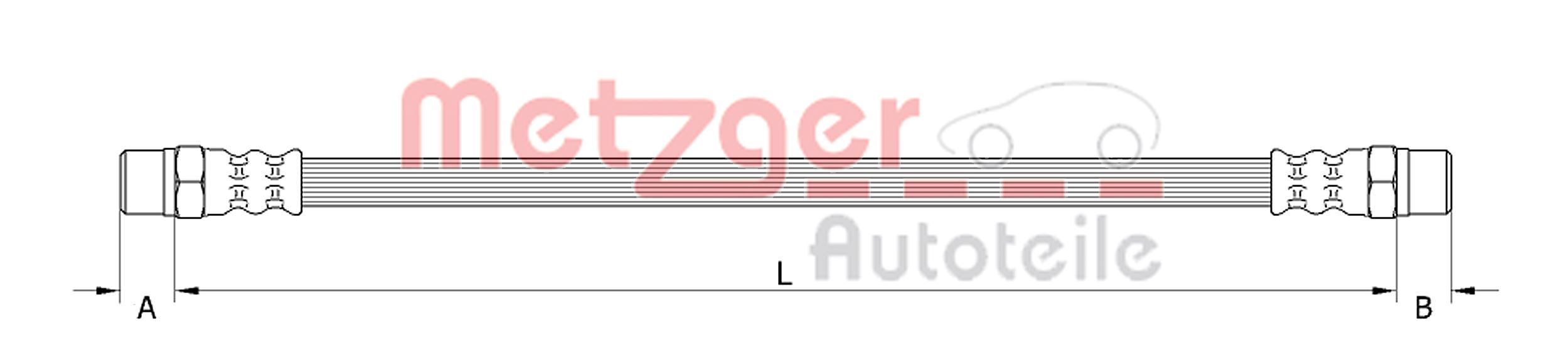 Flessibile del freno - 4110899 METZGER