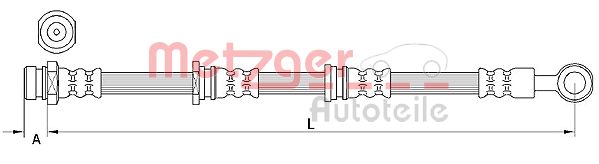 Flessibile del freno - 4110917 METZGER