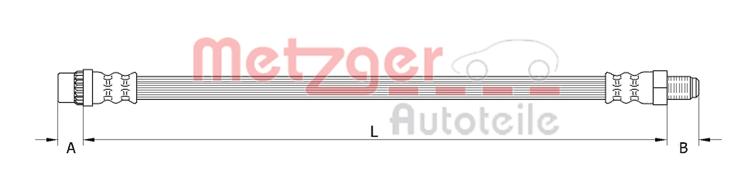 Brake Hose - 4110933 METZGER