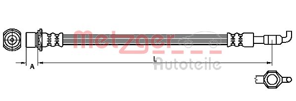Flessibile del freno - 4110971 METZGER