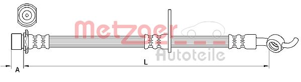 Flessibile del freno - 4110985 METZGER