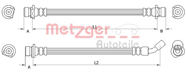 stabdžių žarnelė - 4111074 METZGER