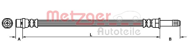 Brake Hose - 4111092 METZGER