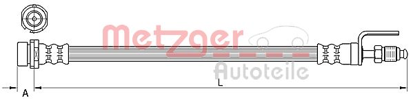 Brake Hose - 4111334 METZGER