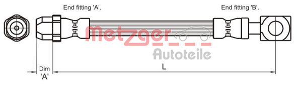 Brake Hose - 4111436 METZGER