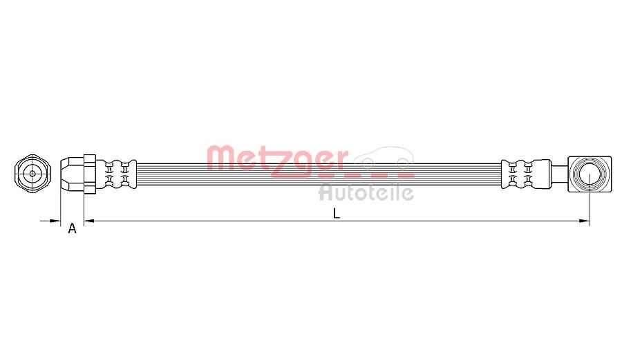 Brake Hose - 4111437 METZGER