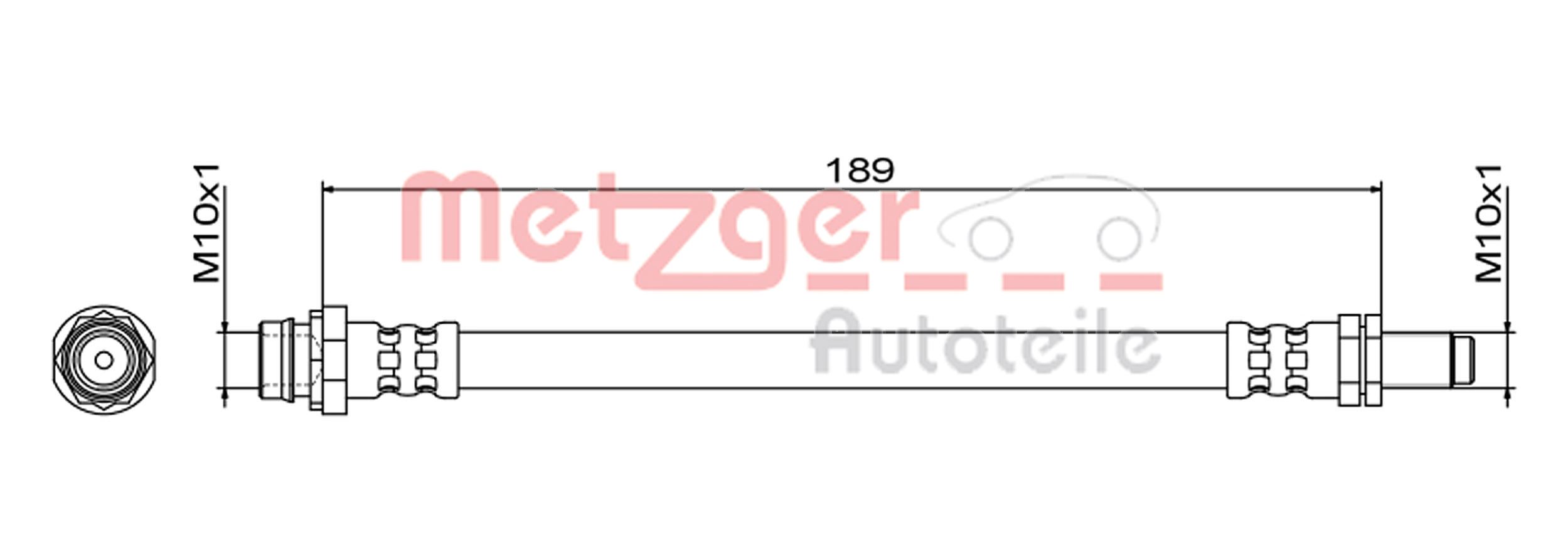 Brake Hose - 4111467 METZGER