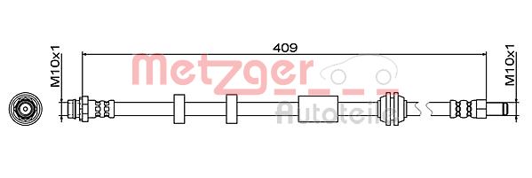 Brake Hose - 4111468 METZGER