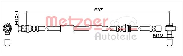 Flessibile del freno - 4111475 METZGER