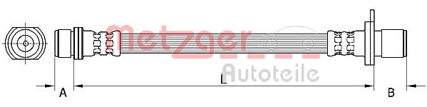 Brake Hose - 4111501 METZGER