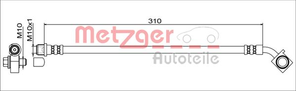Flessibile del freno - 4111552 METZGER