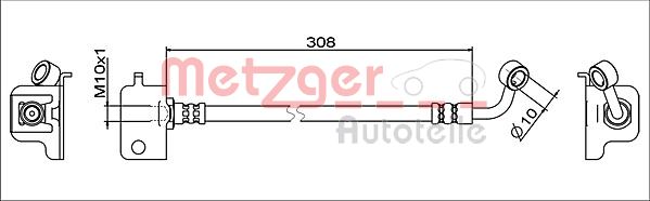 Brake Hose - 4111566 METZGER