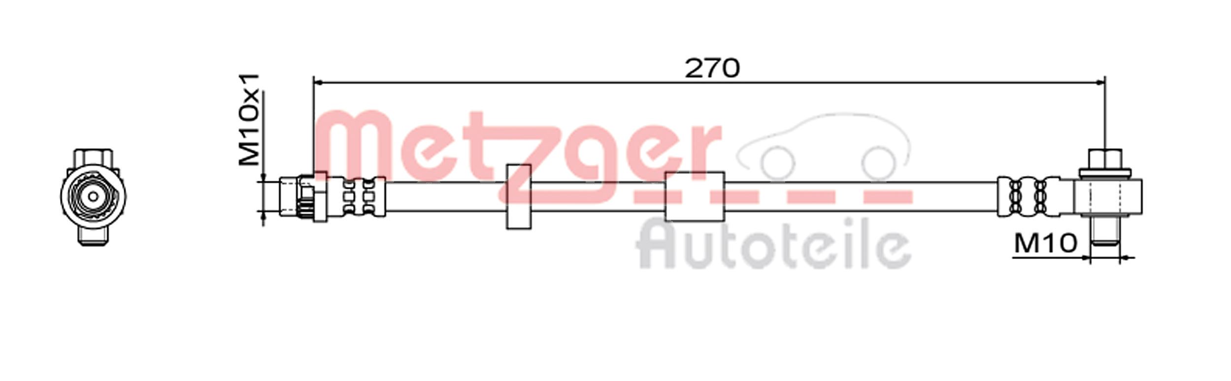 Brake Hose - 4111579 METZGER