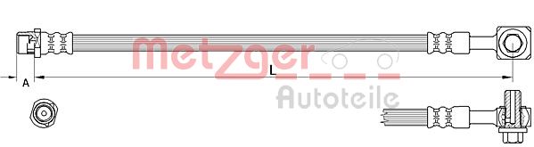 Brake Hose - 4111625 METZGER
