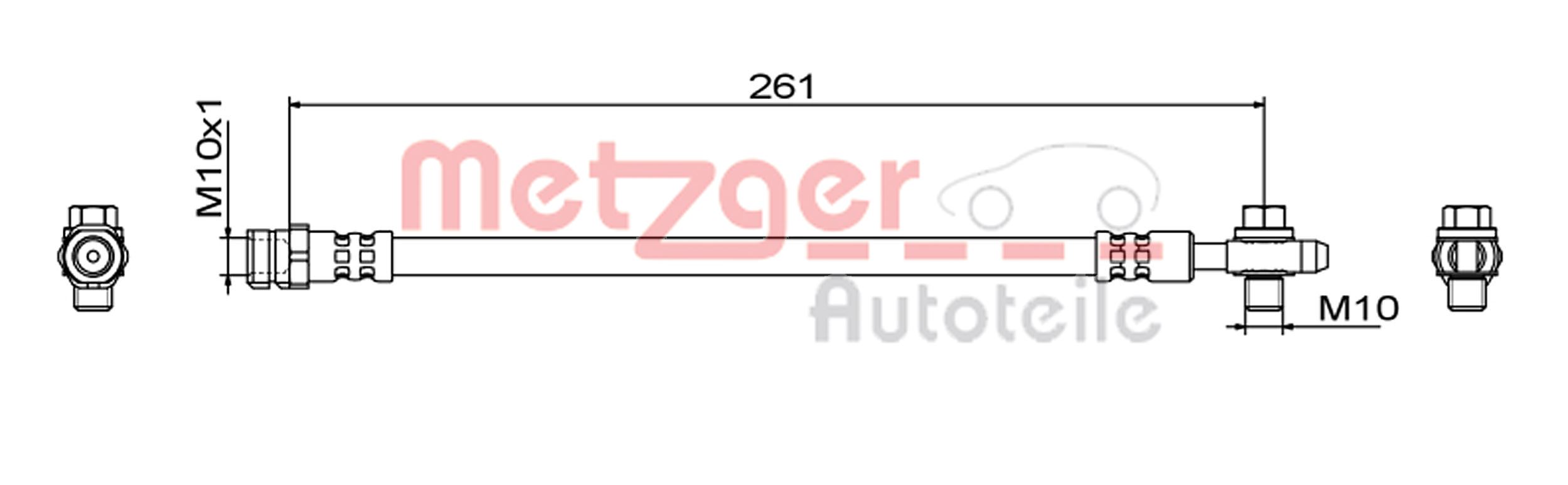 Brake Hose - 4111829 METZGER