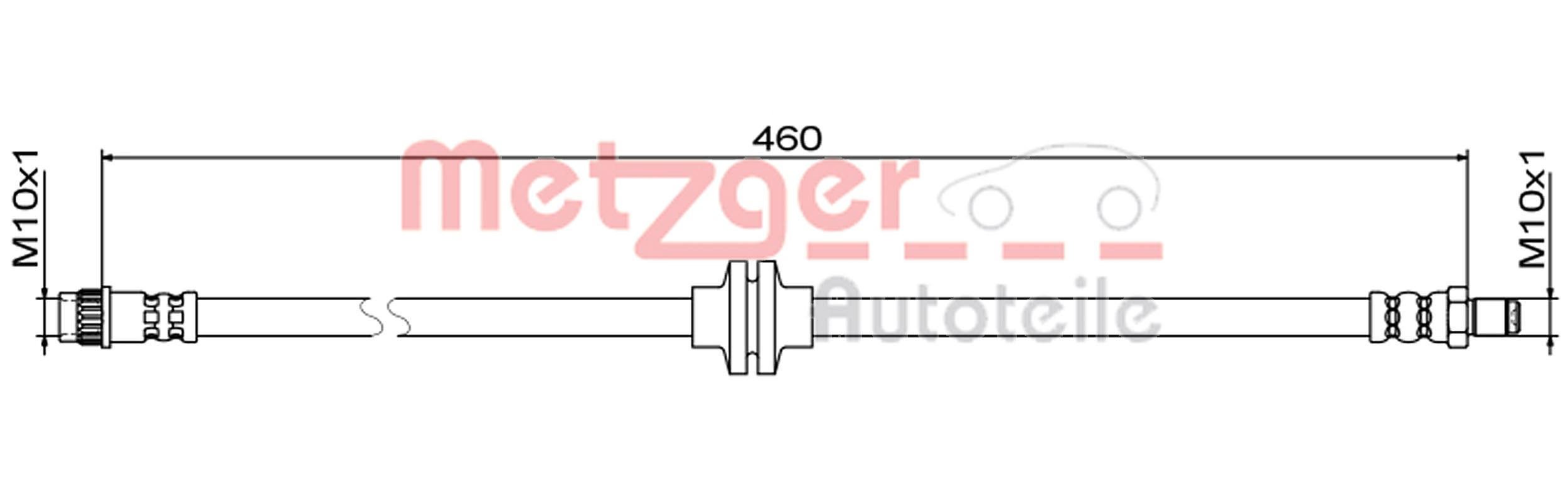 Flessibile del freno - 4111833 METZGER