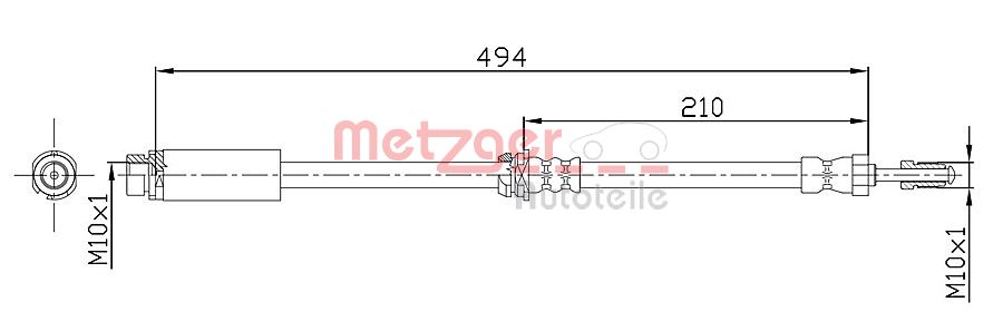 Brake Hose - 4112313 METZGER