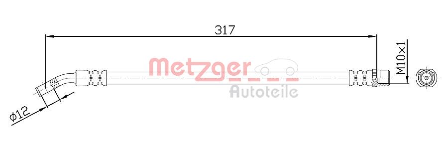 Brake Hose - 4113680 METZGER