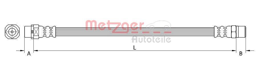 Brake Hose - 4114081 METZGER