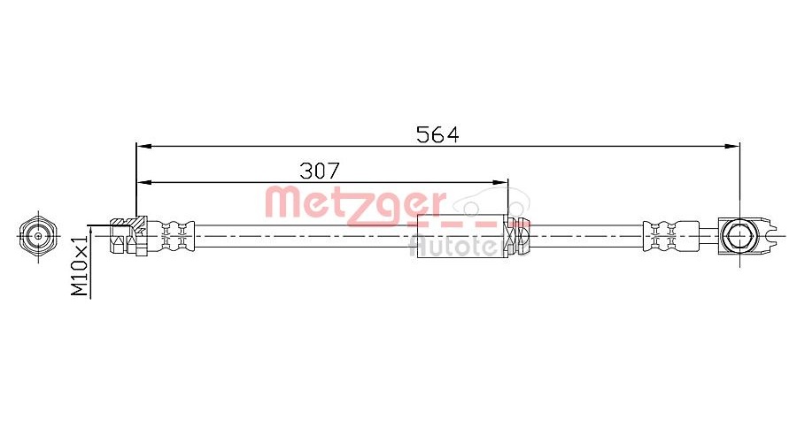 Brake Hose - 4116203 METZGER