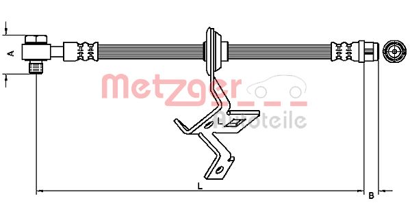 Brake Hose - 4116209 METZGER