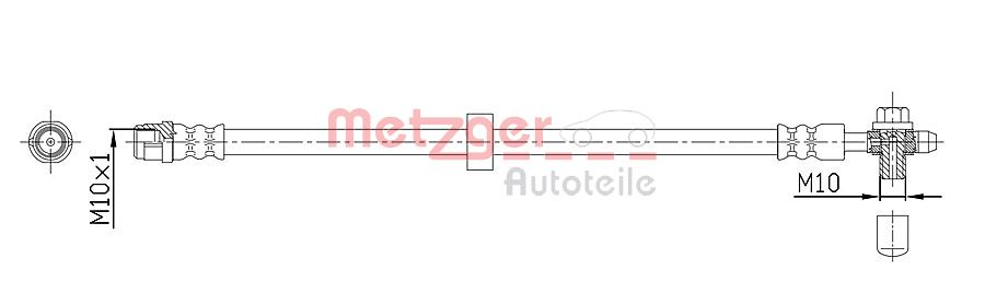 Brake Hose - 4116215 METZGER