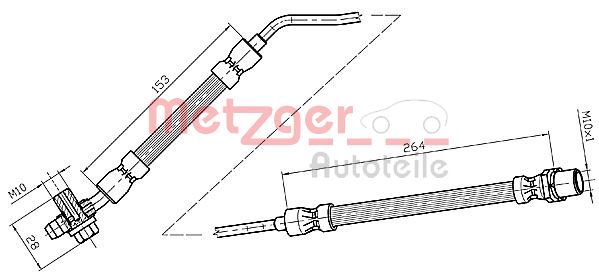 Flessibile del freno - 4116216 METZGER