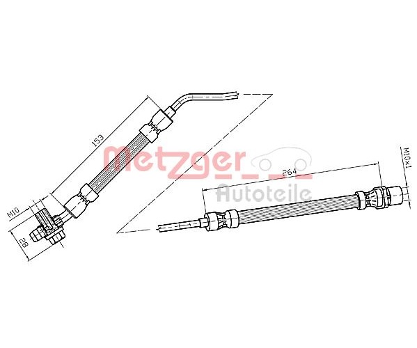 Brake Hose - 4116217 METZGER