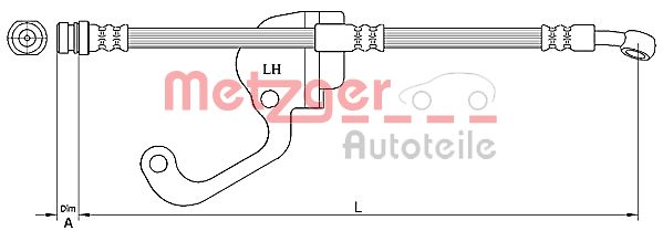 Brake Hose - 4116228 METZGER