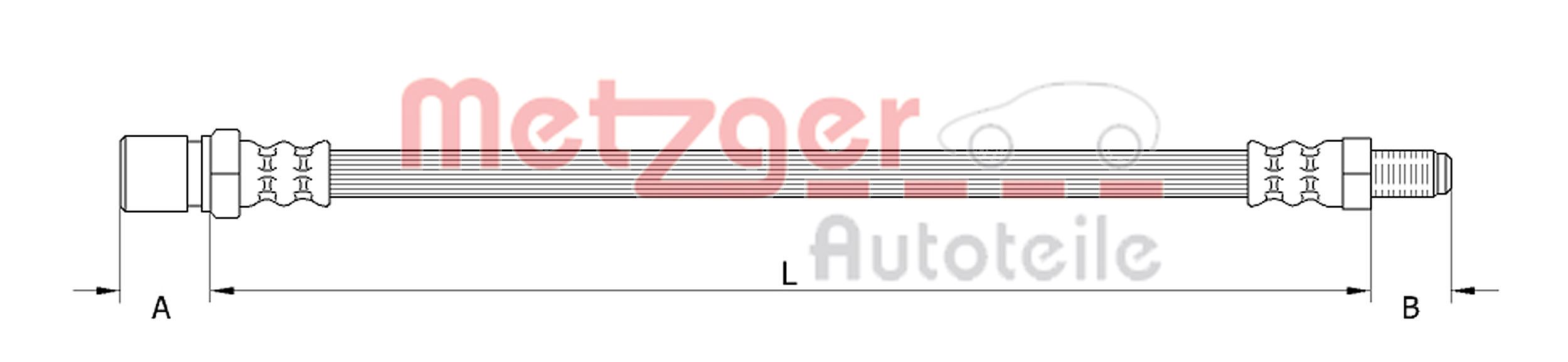 Brake Hose - 4118575 METZGER