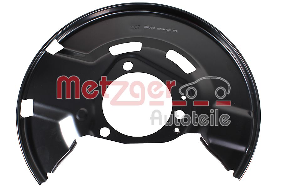 Lamiera paraspruzzi, Disco freno - 6115550 METZGER