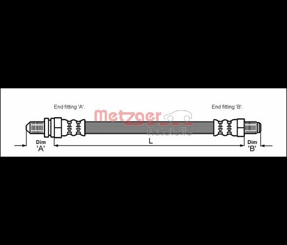 Brake Hose - 4112502 METZGER
