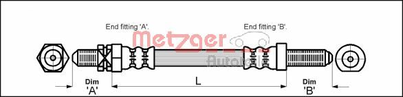 Brake Hose - 4112103 METZGER