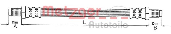 Brake Hose - 4118376 METZGER