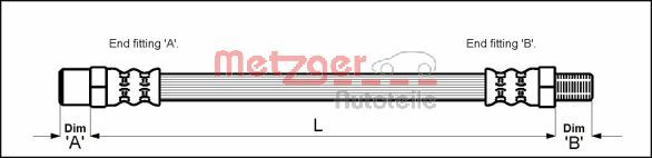 Brake Hose - 4110573 METZGER
